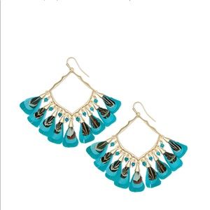 Kendra Scott Raven Earrings in Teal Feather Mix